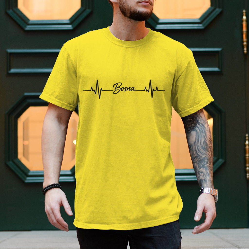 Muška majica "Bosna Heartbeat" – Minimalistička Bosna streetwear majica
