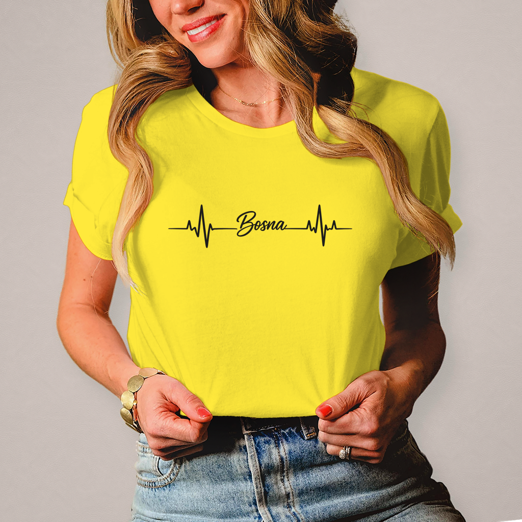 Ženska majica "Bosna Heartbeat" – Minimalistička Bosna streetwear majica