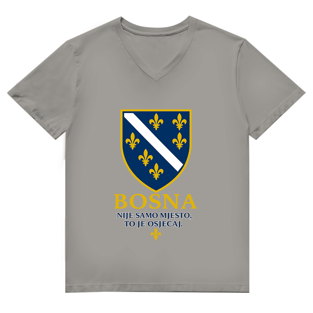 Muška premium organska majica s V-izrezom Bosna Nije Samo Mjesto To Je Osjećaj