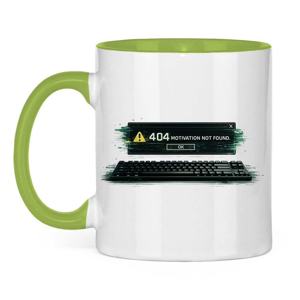 404 Motivation Not Found Tasse | Lustiger Büro Spruch