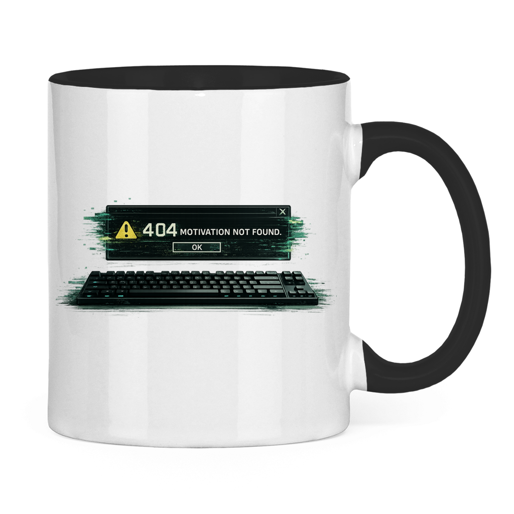 404 Motivation Not Found Tasse | Lustiger Büro Spruch