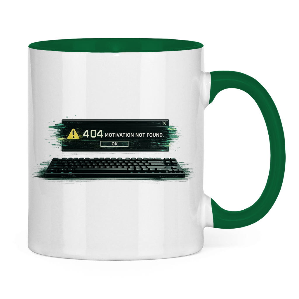 404 Motivation Not Found Tasse | Lustiger Büro Spruch
