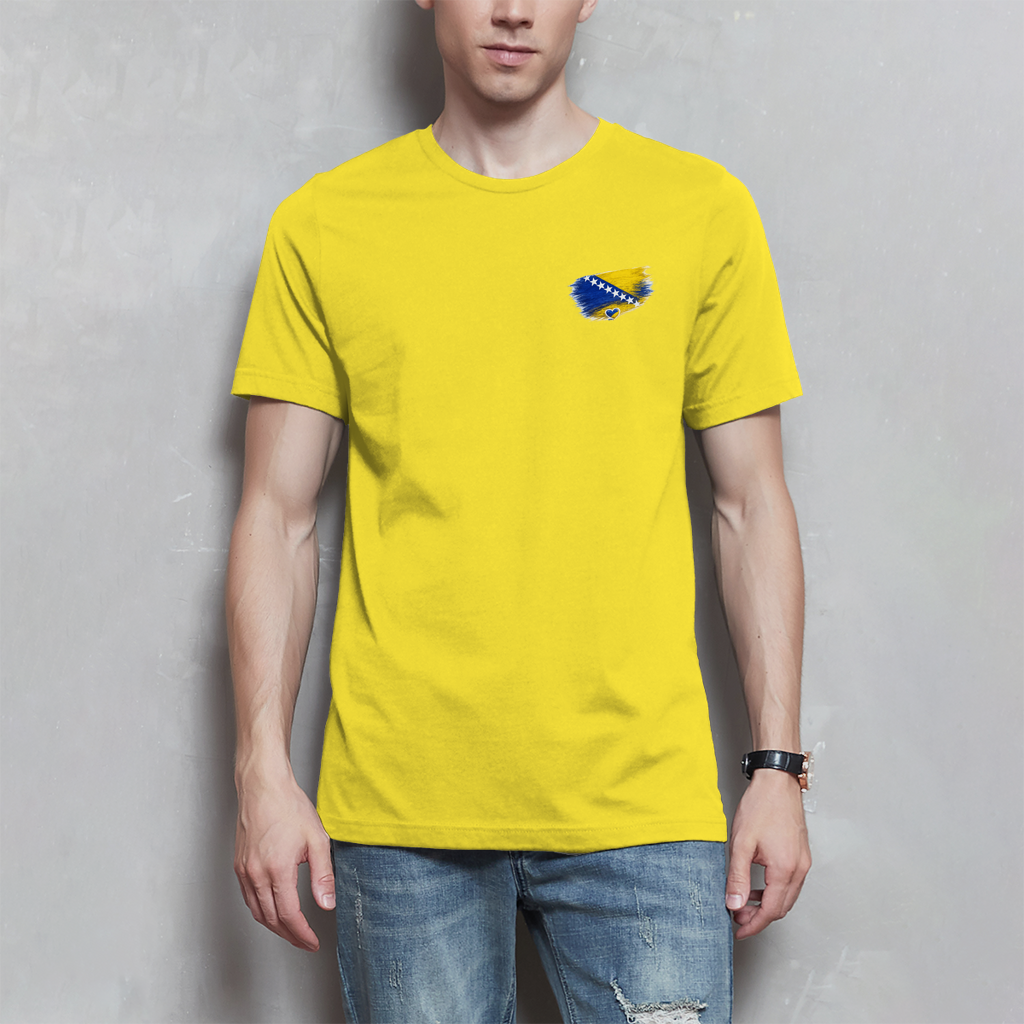 Basic Herren T-Shirt Bosnien Flagge Herz