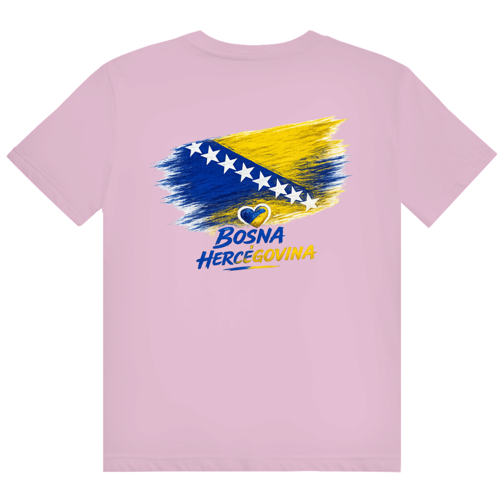Herren Heavy Cotton T-Shirt Bosnien Flagge Herz