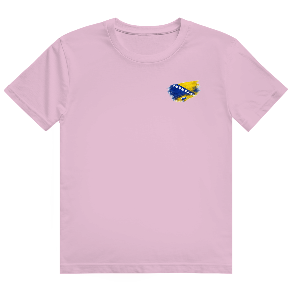 Herren Heavy Cotton T-Shirt Bosnien Flagge Herz