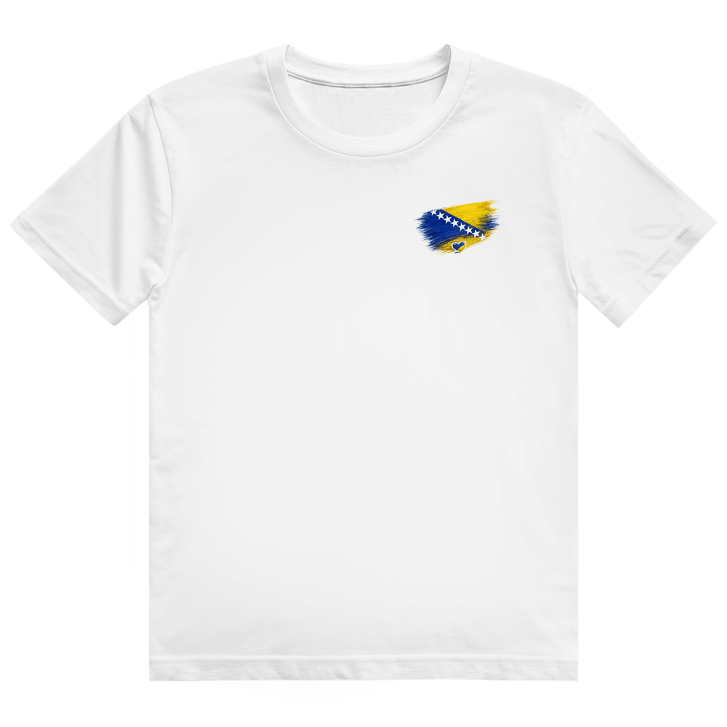 Herren Heavy Cotton T-Shirt Bosnien Flagge Herz