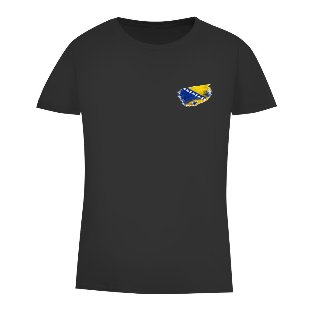 Damen Premium Bio T-Shirt  Bosnien Flagge Herz