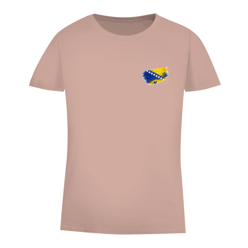 Damen Premium Bio T-Shirt  Bosnien Flagge Herz