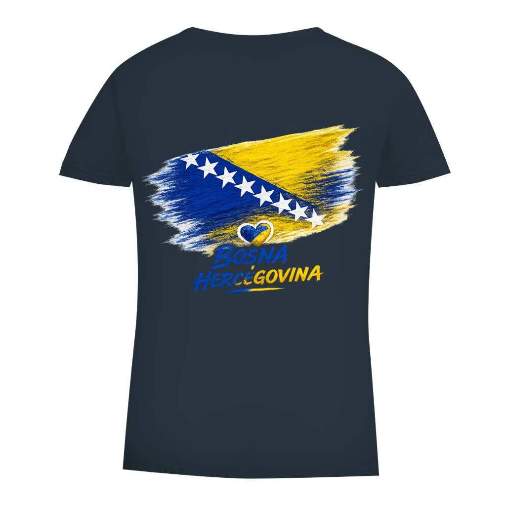 Damen Premium Bio T-Shirt  Bosnien Flagge Herz