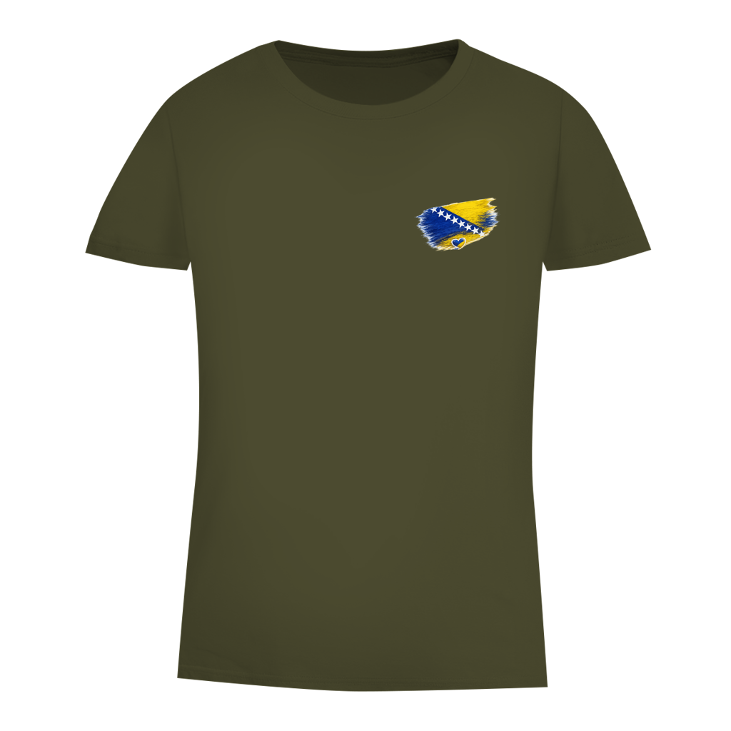 Damen Premium Bio T-Shirt  Bosnien Flagge Herz