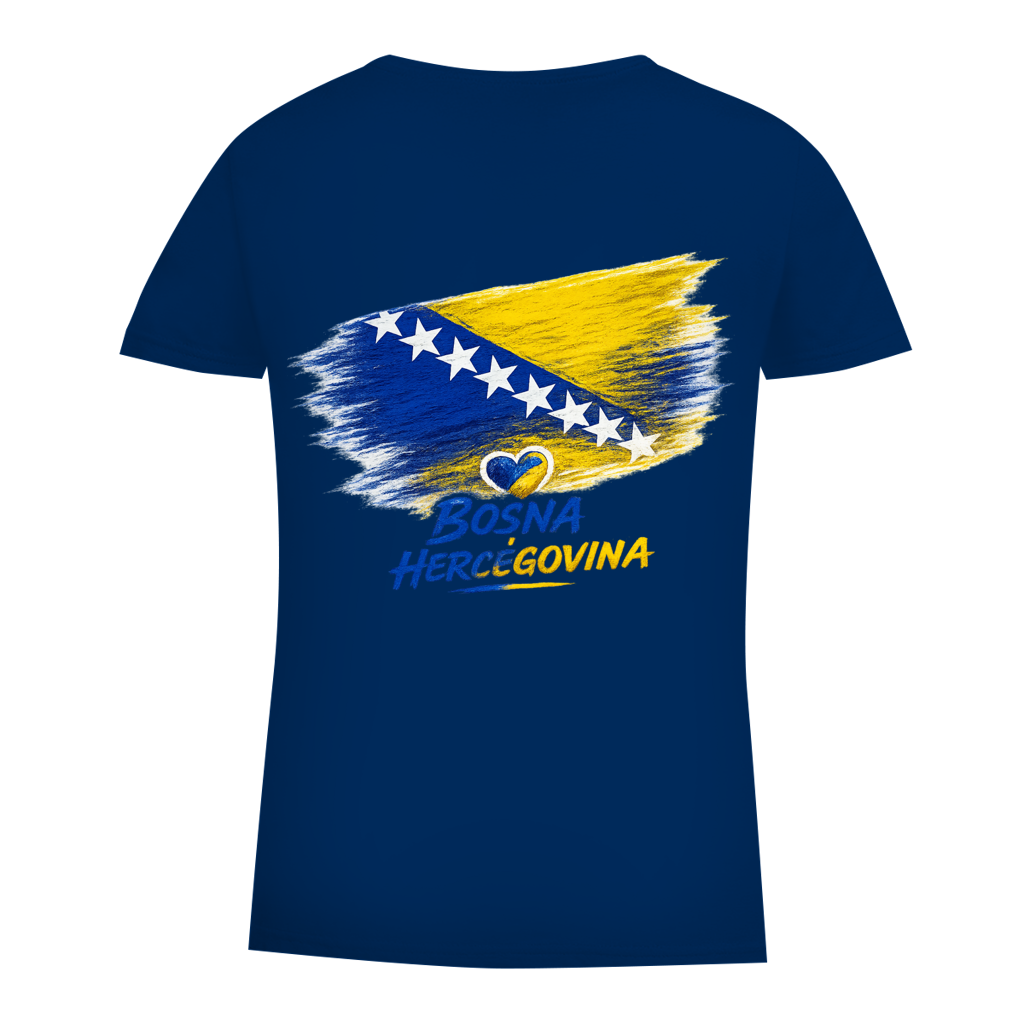 Damen Premium Bio T-Shirt  Bosnien Flagge Herz