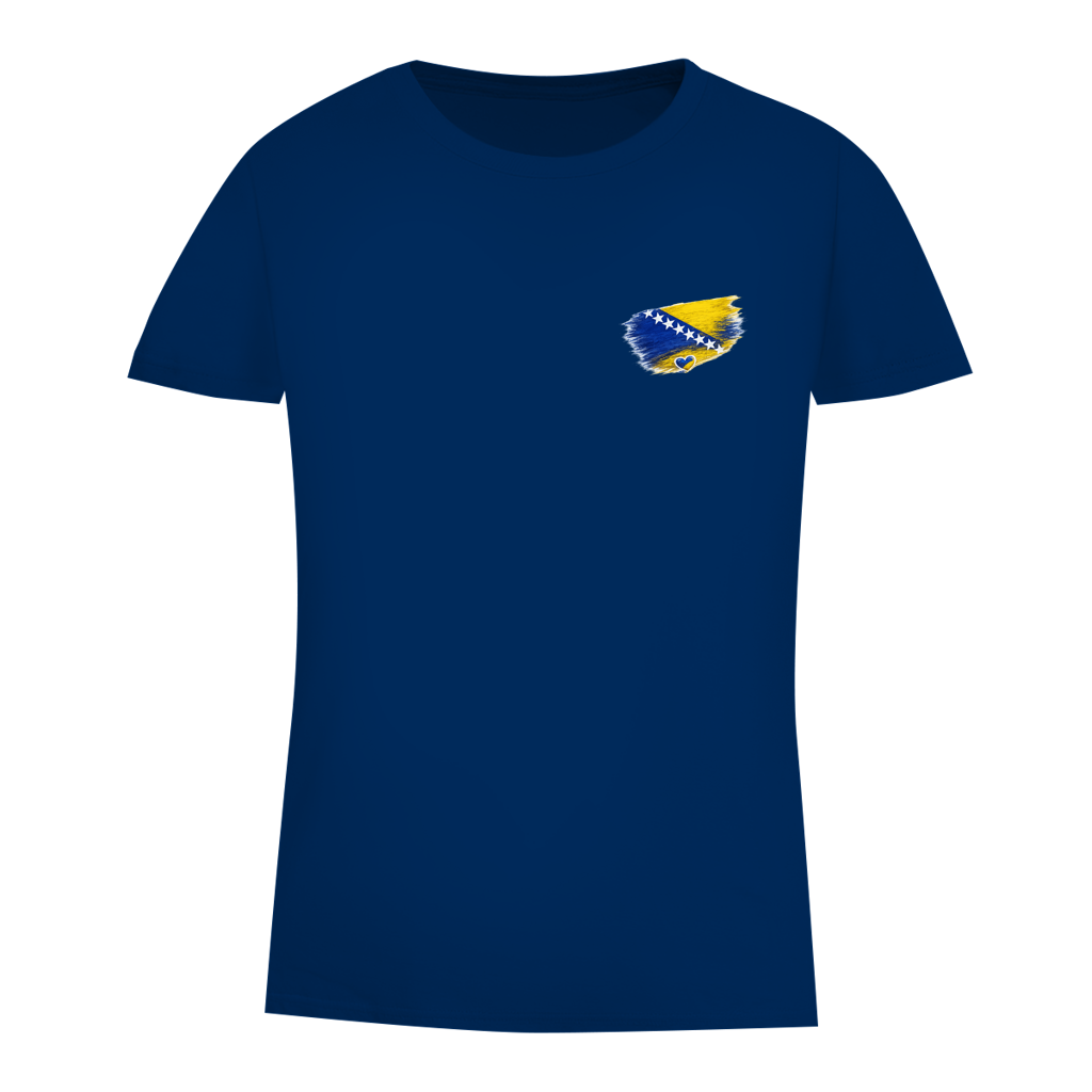 Damen Premium Bio T-Shirt  Bosnien Flagge Herz