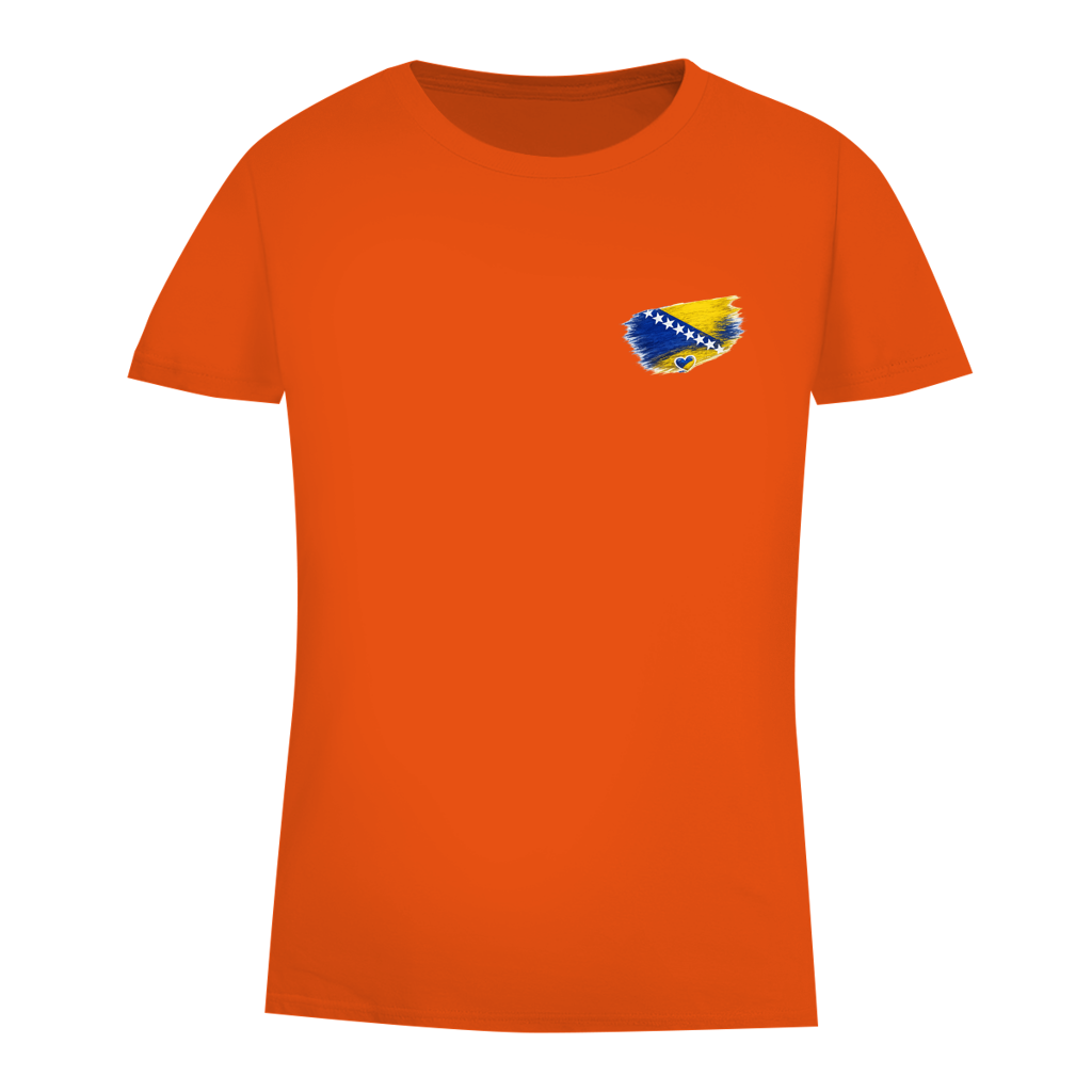 Damen Premium Bio T-Shirt  Bosnien Flagge Herz