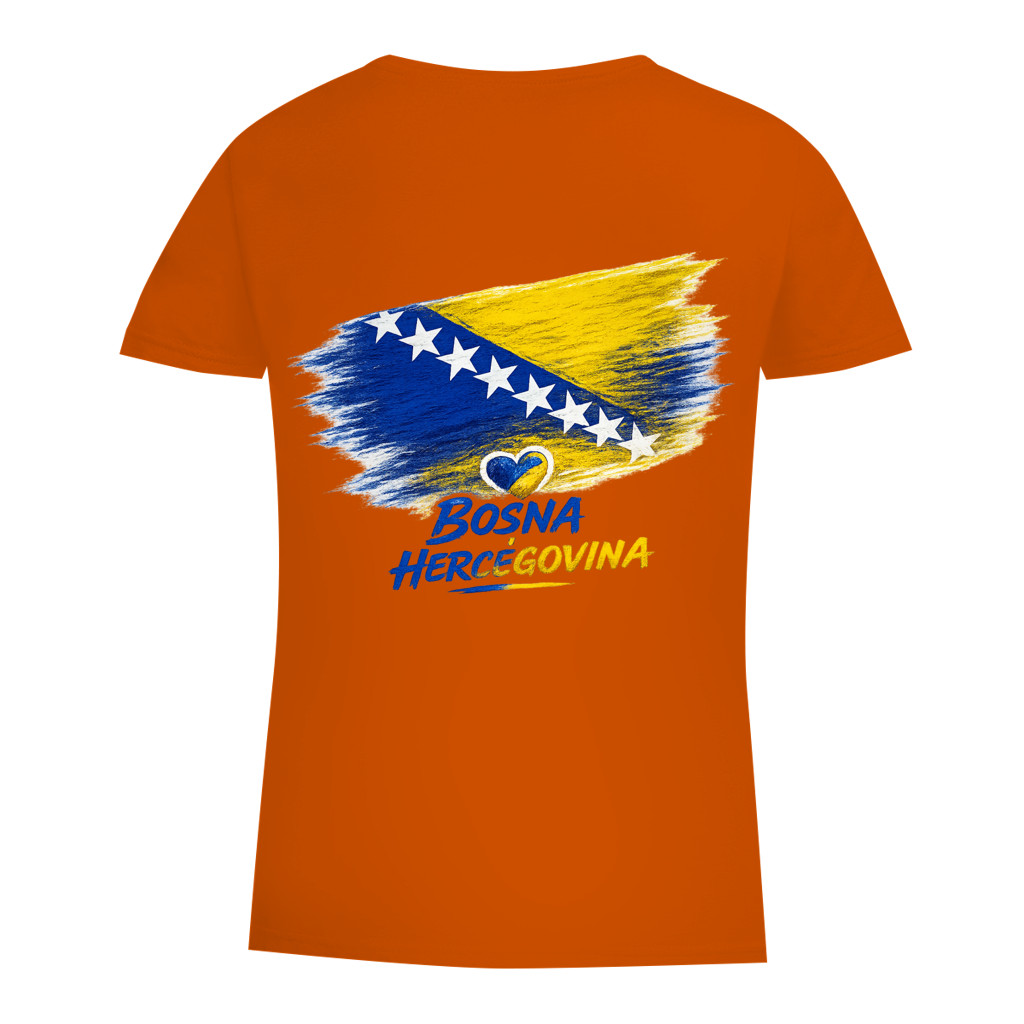Damen Premium Bio T-Shirt  Bosnien Flagge Herz