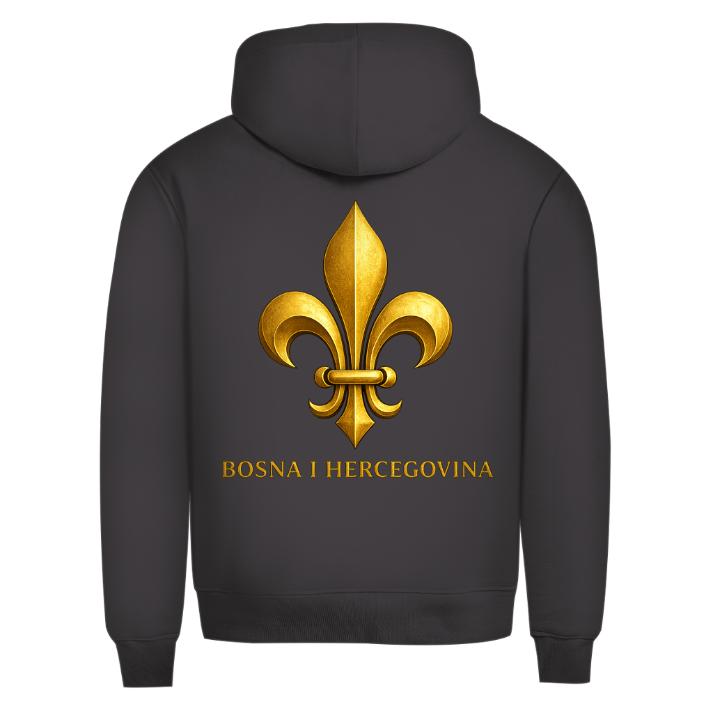 Herren Premium Bio Hoodie Goldener Bosnischer Ljiljan