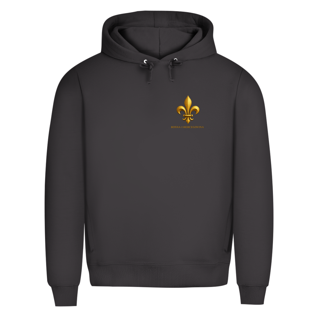 Herren Premium Bio Hoodie Goldener Bosnischer Ljiljan