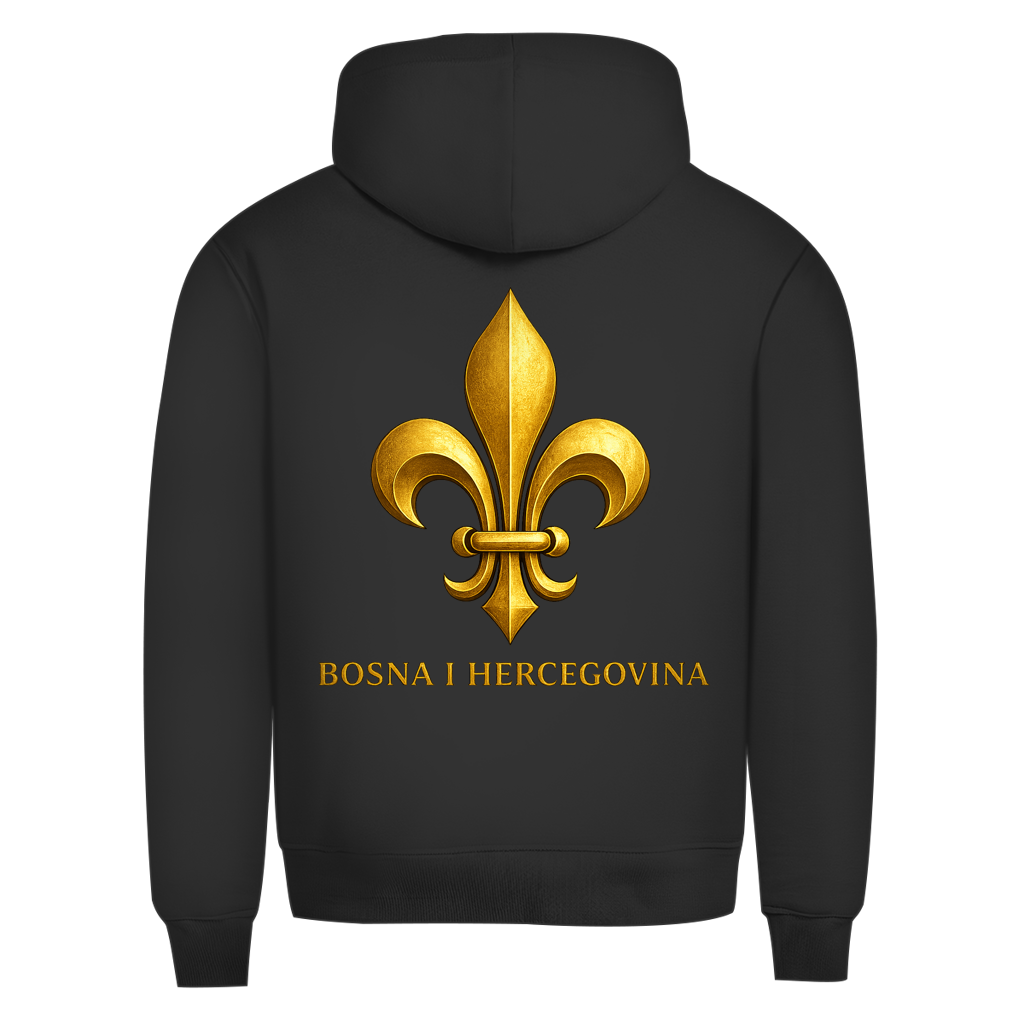 Herren Premium Bio Hoodie Goldener Bosnischer Ljiljan
