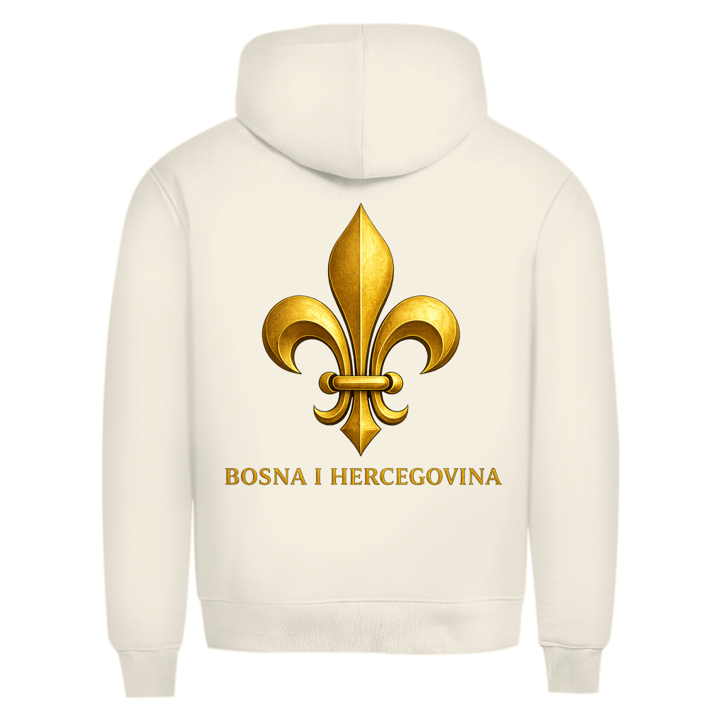 Herren Premium Bio Hoodie Goldener Bosnischer Ljiljan