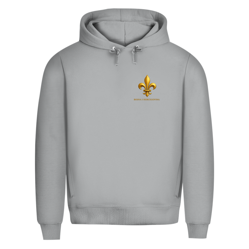 Herren Premium Bio Hoodie Goldener Bosnischer Ljiljan