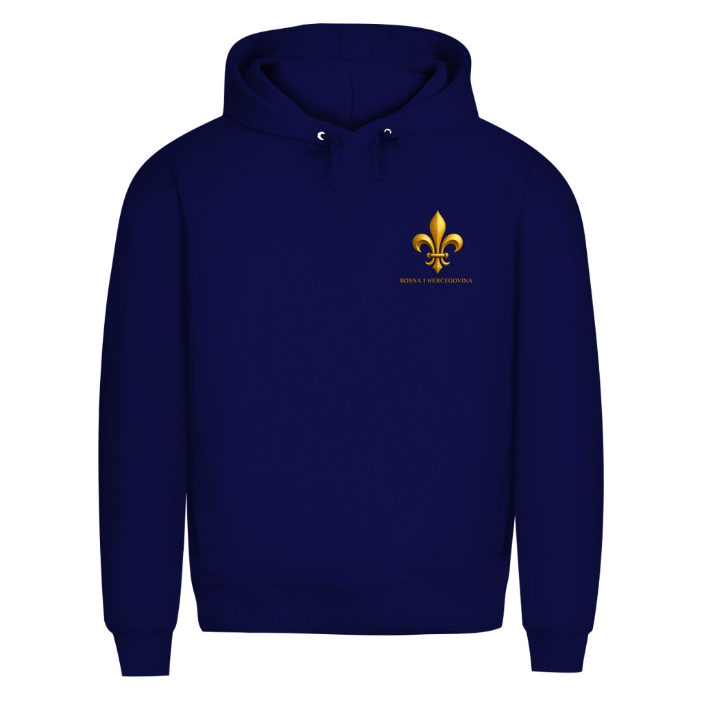 Herren Premium Bio Hoodie Goldener Bosnischer Ljiljan