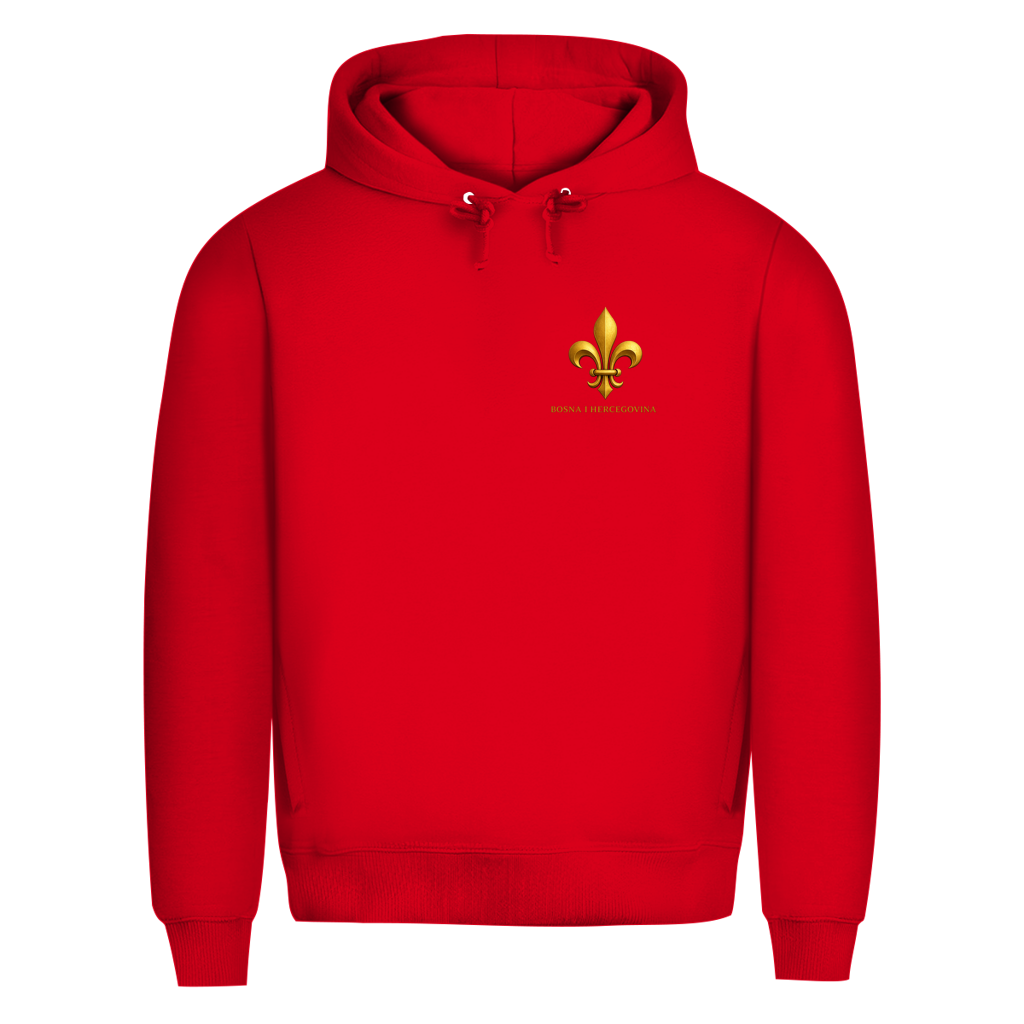 Herren Premium Bio Hoodie Goldener Bosnischer Ljiljan