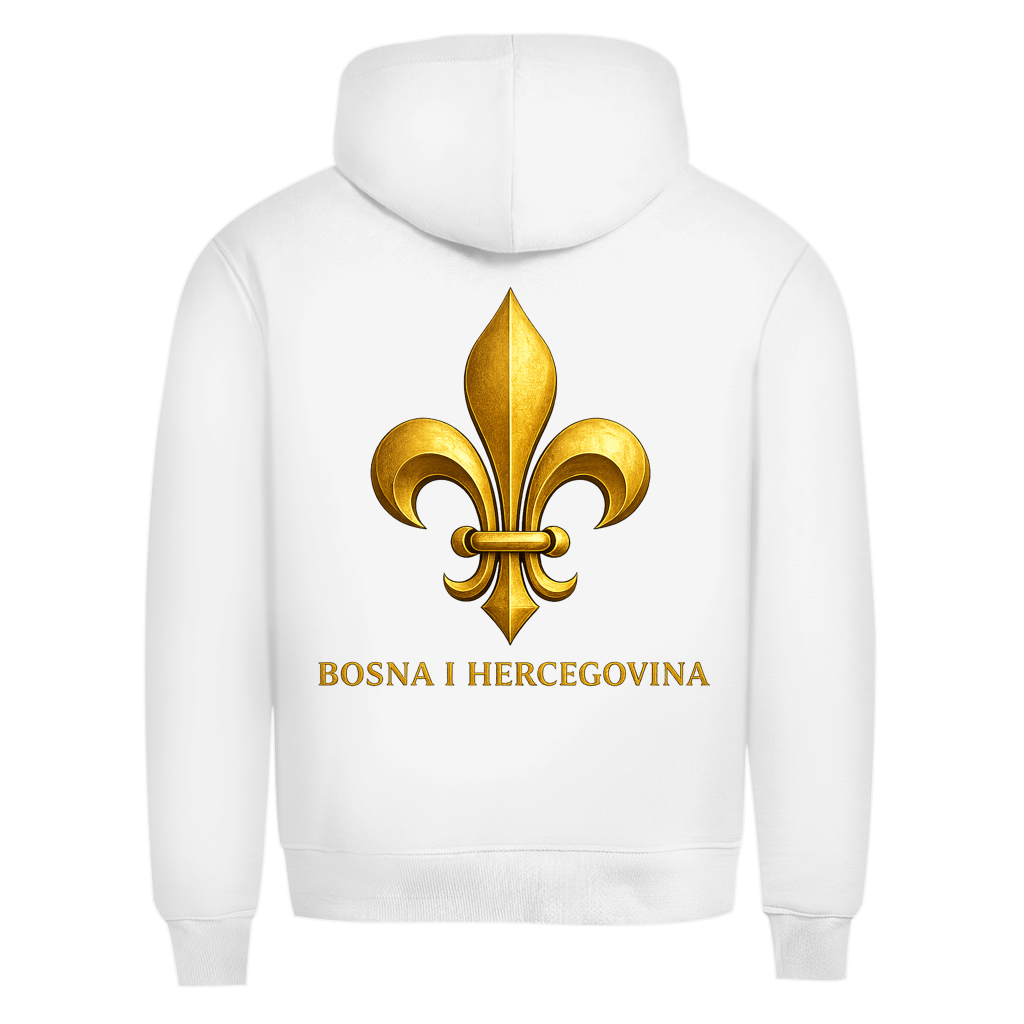 Herren Premium Bio Hoodie Goldener Bosnischer Ljiljan