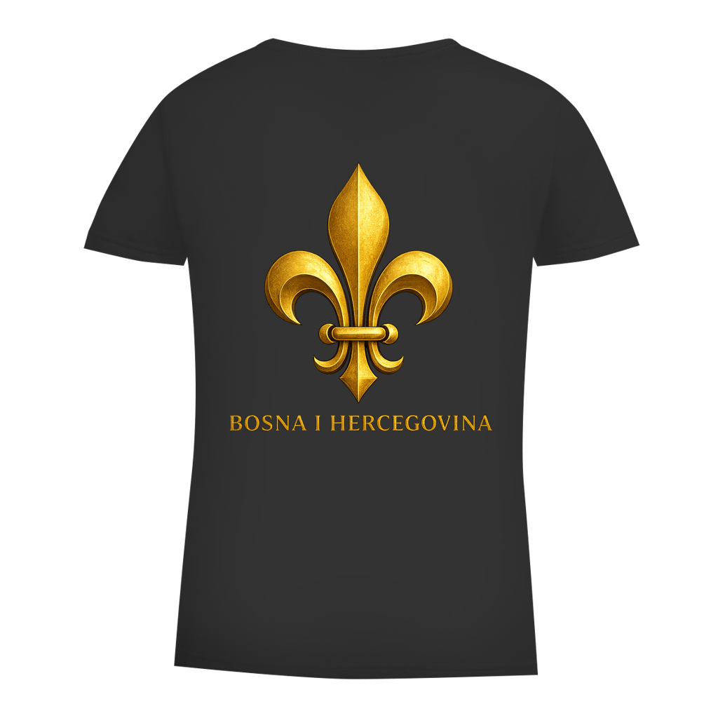 Damen Premium Bio T-Shirt Goldener Bosnischer Ljiljan
