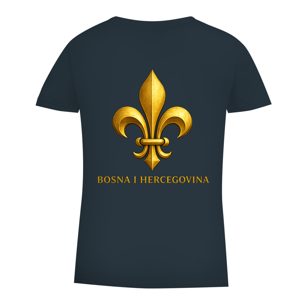 Damen Premium Bio T-Shirt Goldener Bosnischer Ljiljan