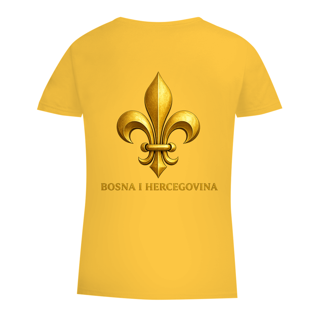 Ženska Premium Organska Majica Zlatni Bosanski Ljiljan