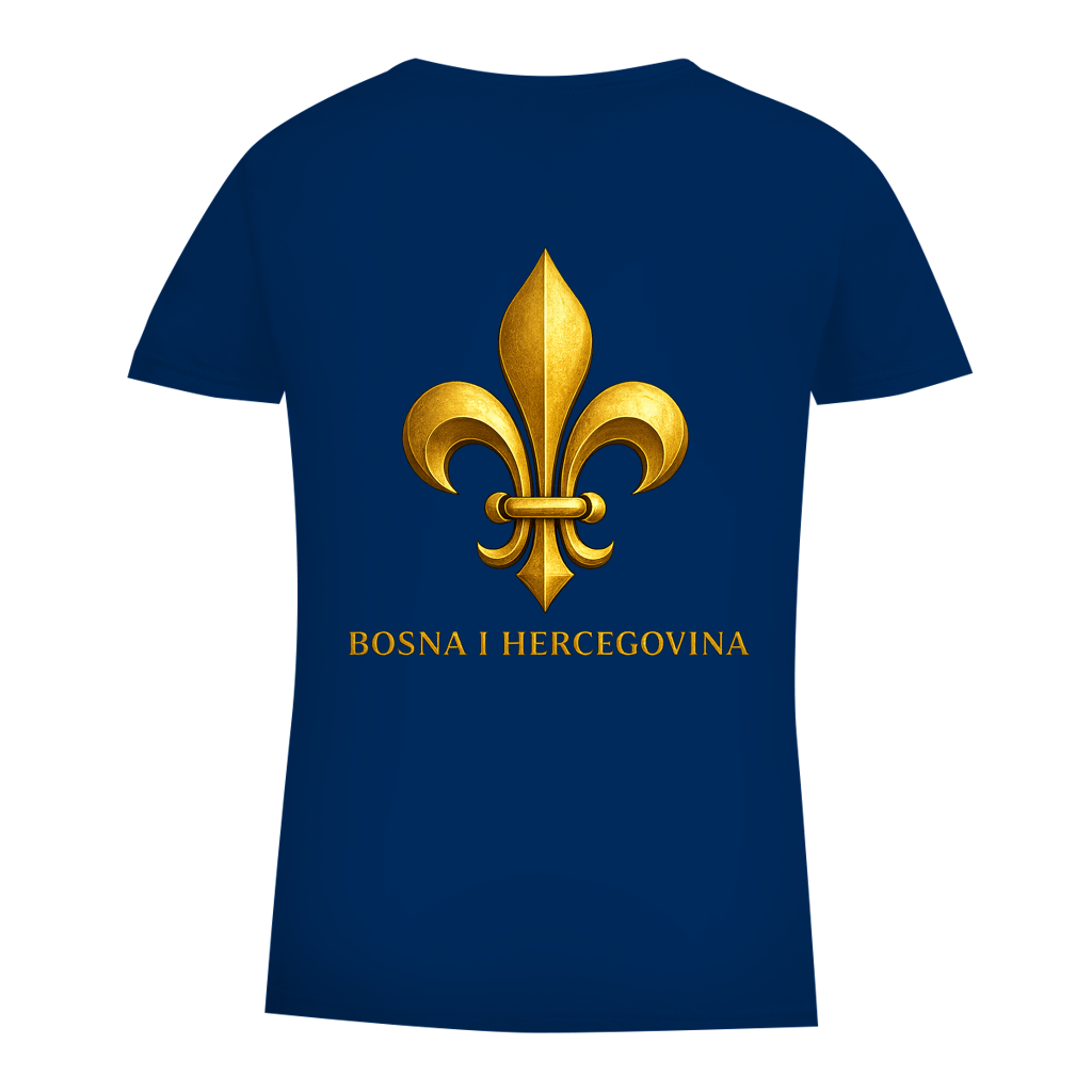 Damen Premium Bio T-Shirt Goldener Bosnischer Ljiljan