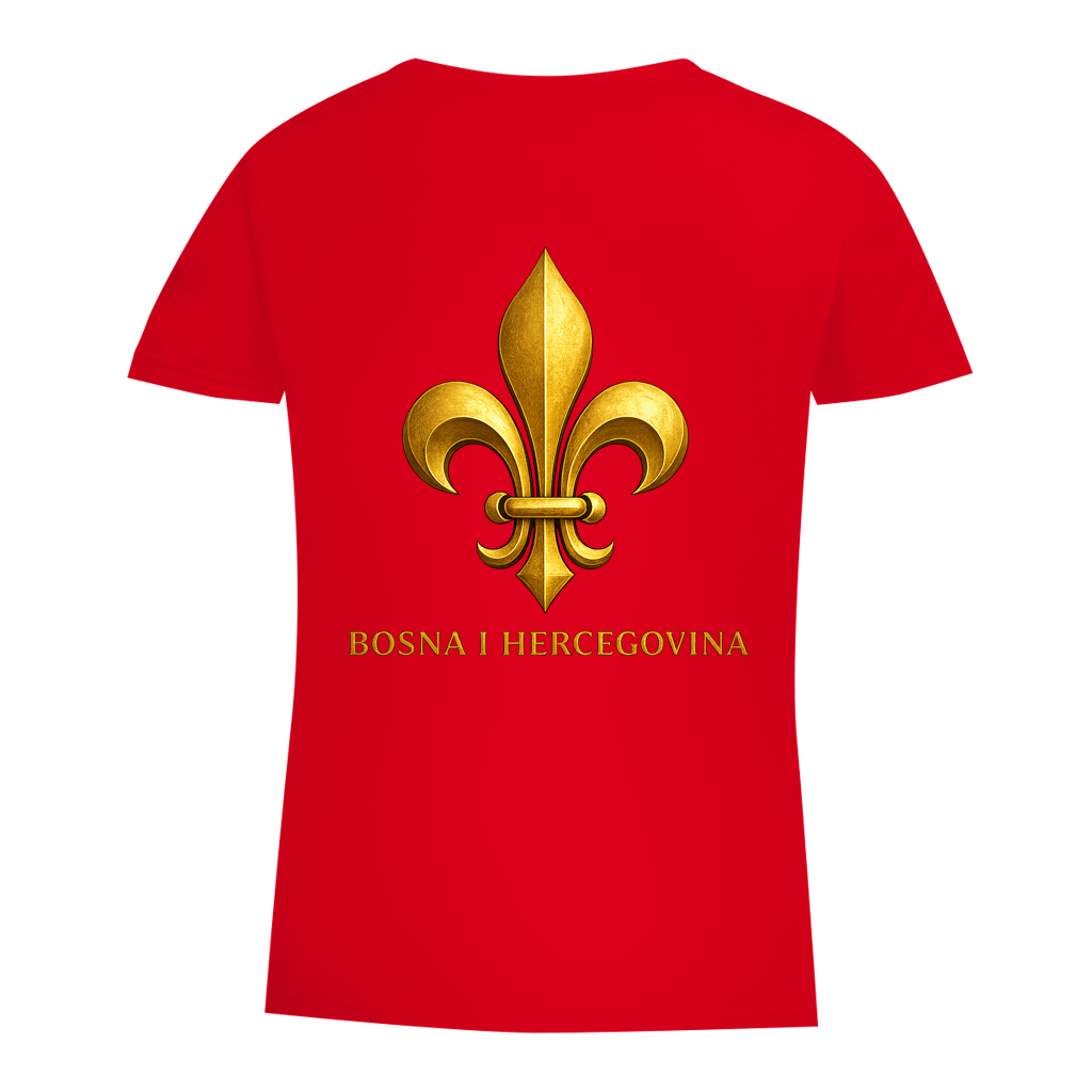 Damen Premium Bio T-Shirt Goldener Bosnischer Ljiljan