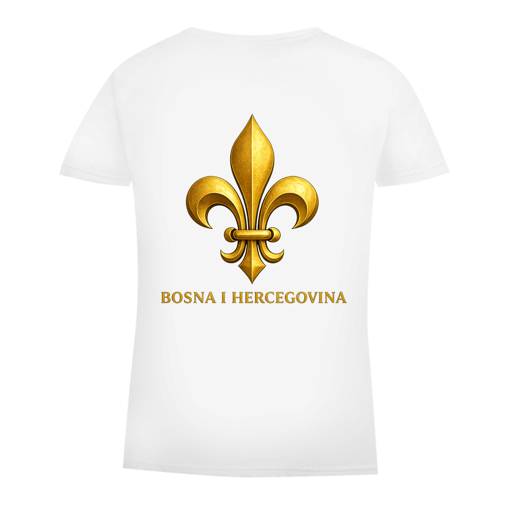 Damen Premium Bio T-Shirt Goldener Bosnischer Ljiljan