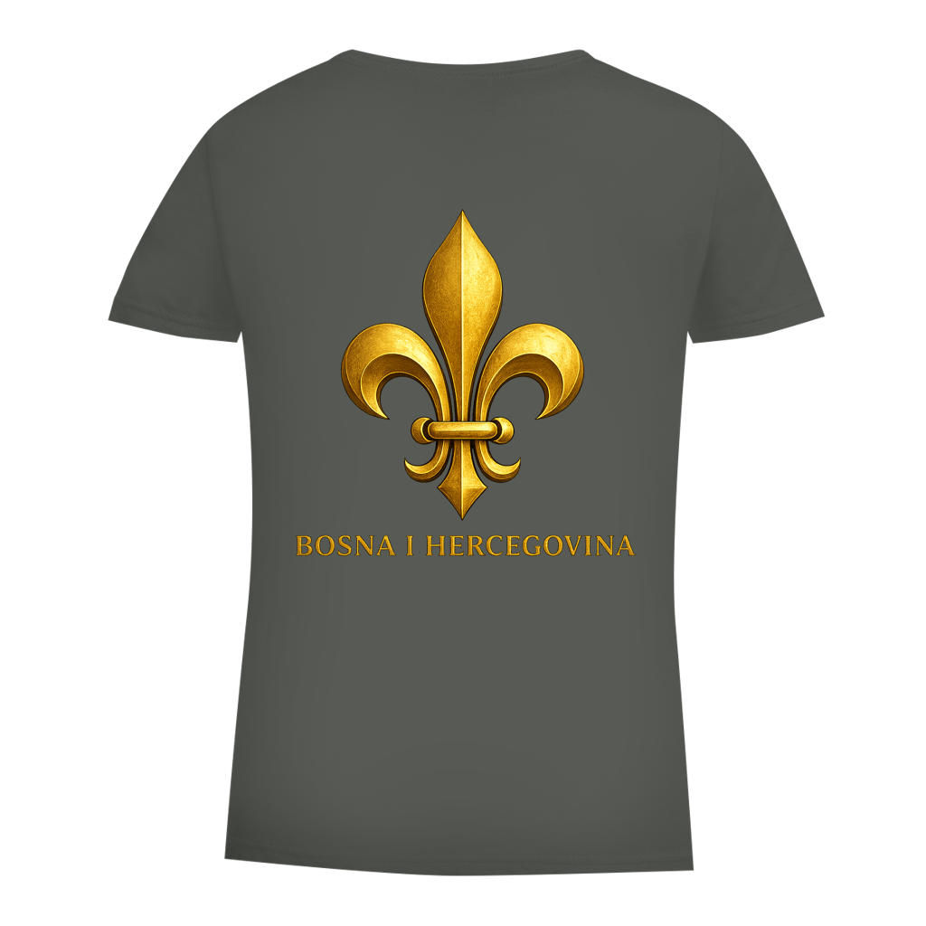Damen Premium Bio T-Shirt Goldener Bosnischer Ljiljan