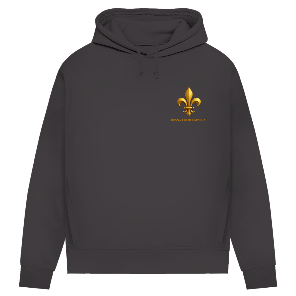 Damen Premium Bio Hoodie Goldener Bosnischer Ljiljan