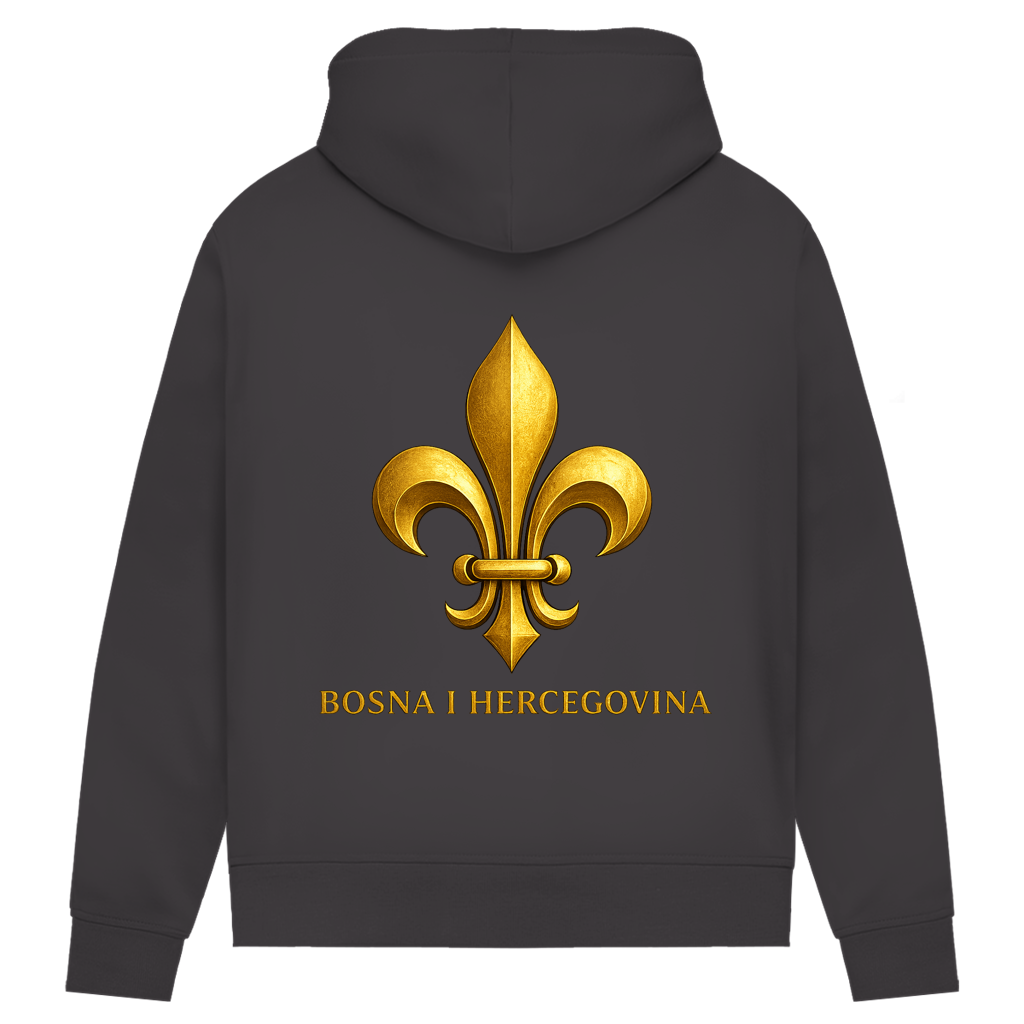 Ženski Premium Organski Hoodie Zlatni Bosanski Ljiljan