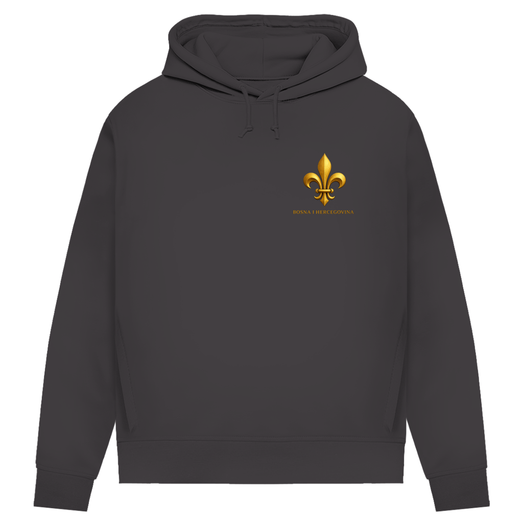 Ženski Premium Organski Hoodie Zlatni Bosanski Ljiljan