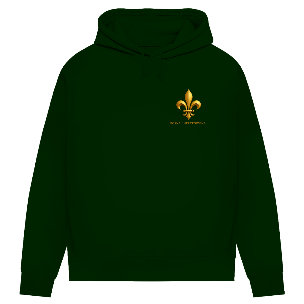 Ženski Premium Organski Hoodie Zlatni Bosanski Ljiljan