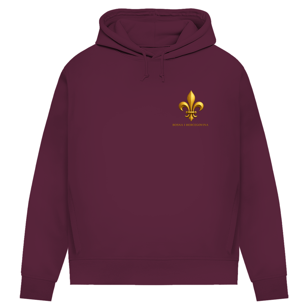 Ženski Premium Organski Hoodie Zlatni Bosanski Ljiljan