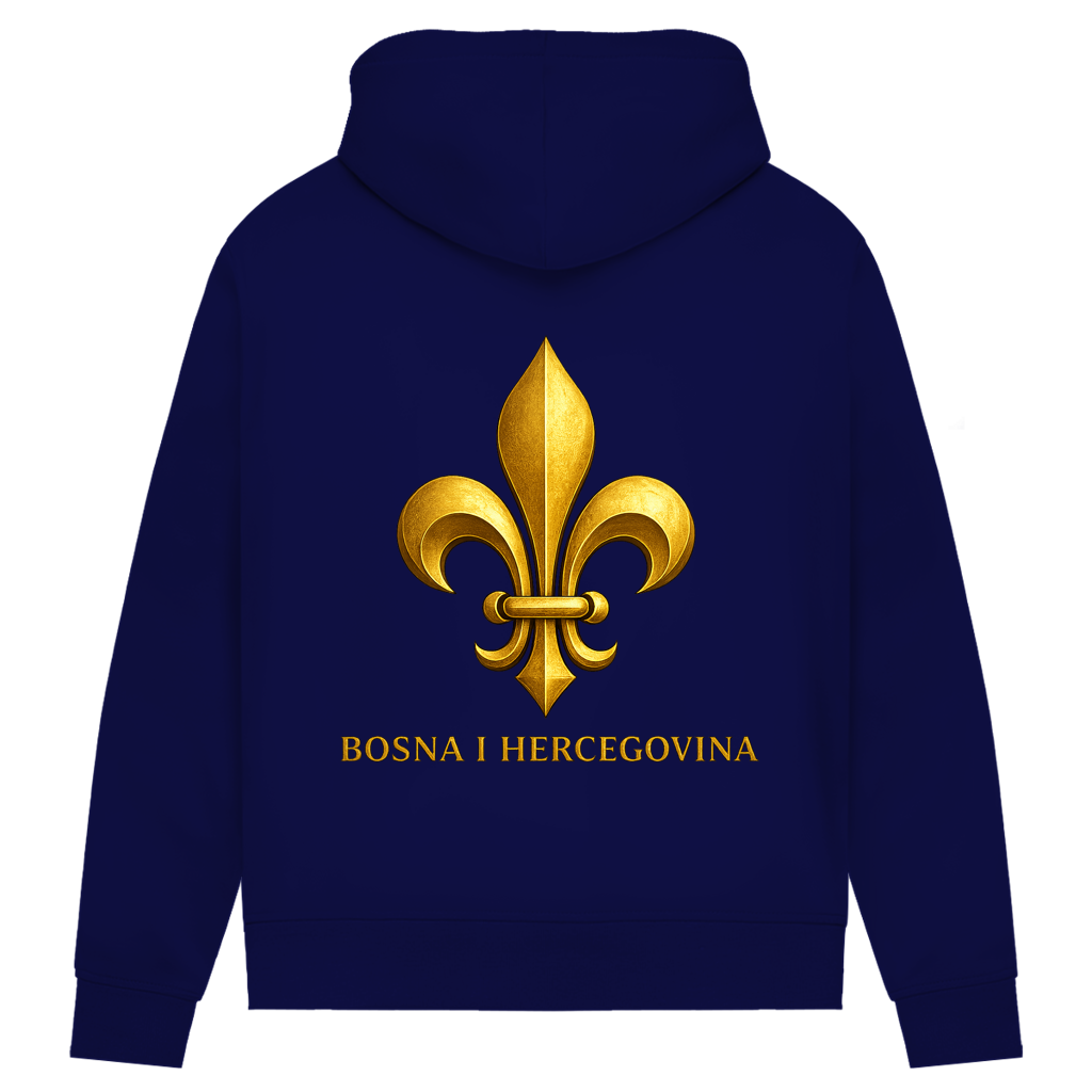 Ženski Premium Organski Hoodie Zlatni Bosanski Ljiljan