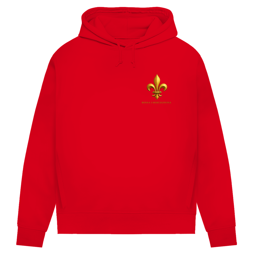 Ženski Premium Organski Hoodie Zlatni Bosanski Ljiljan