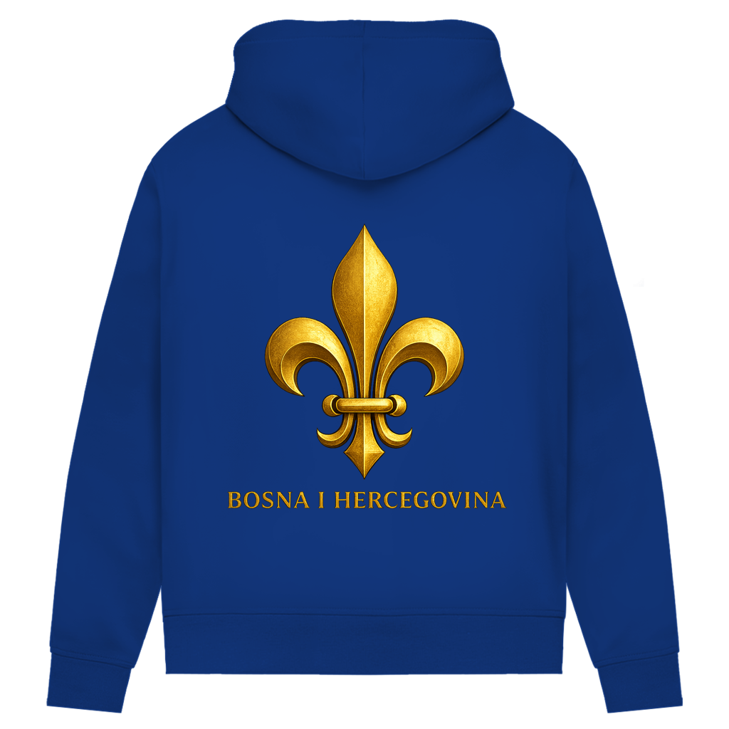 Ženski Premium Organski Hoodie Zlatni Bosanski Ljiljan