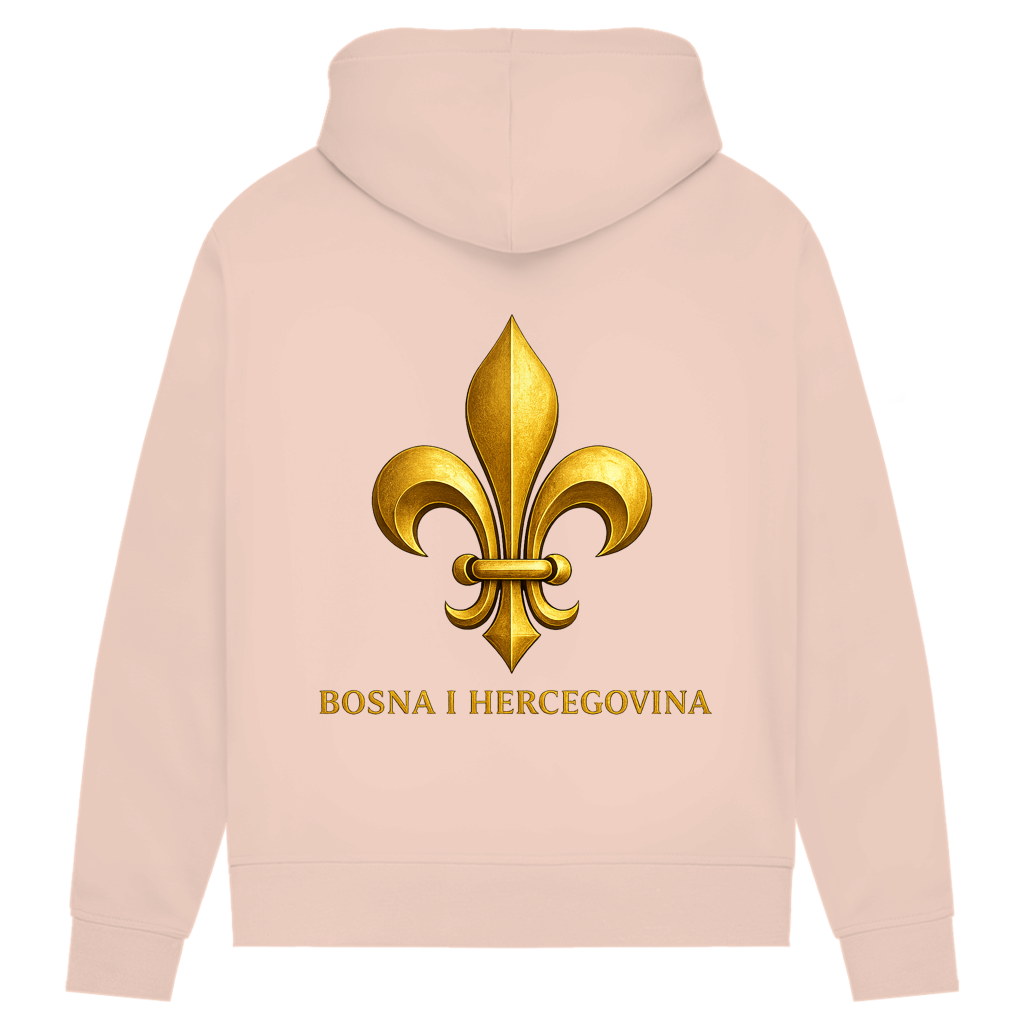 Ženski Premium Organski Hoodie Zlatni Bosanski Ljiljan