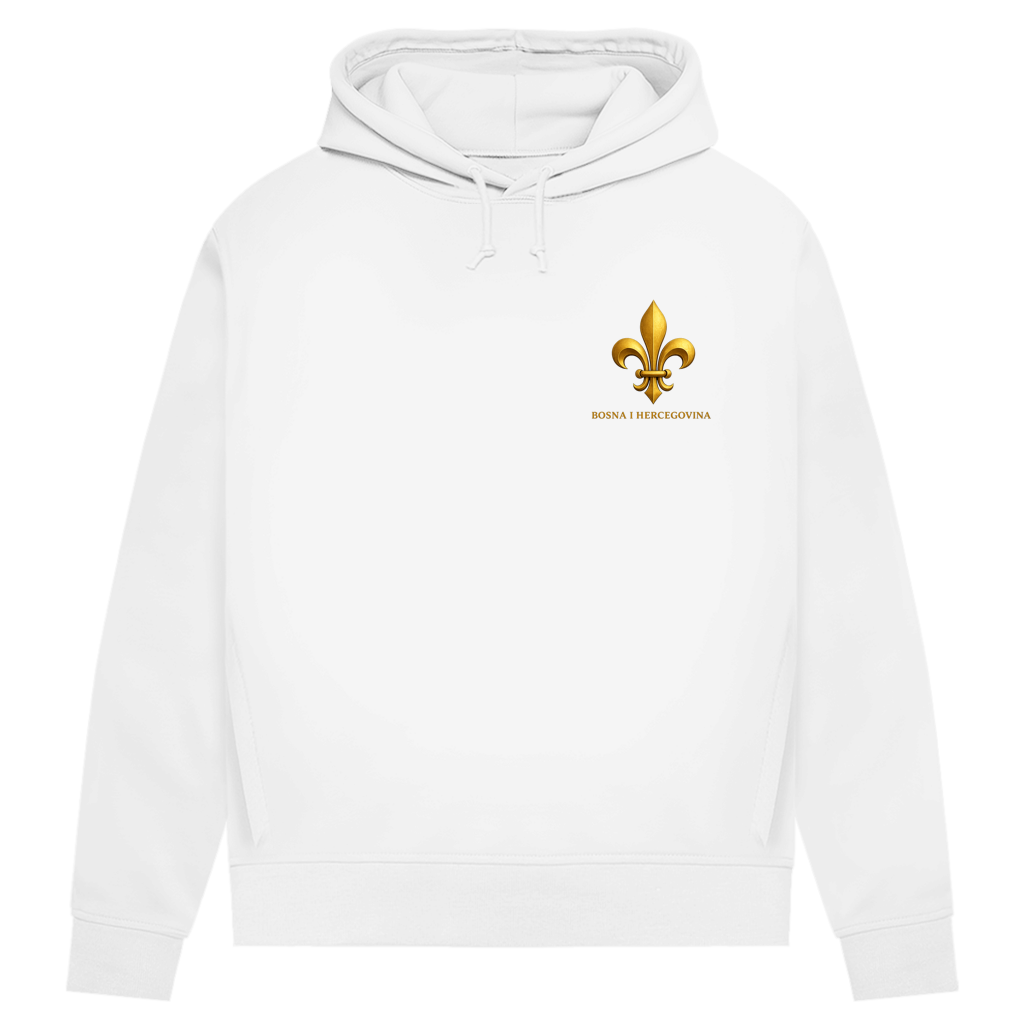 Damen Premium Bio Hoodie Goldener Bosnischer Ljiljan