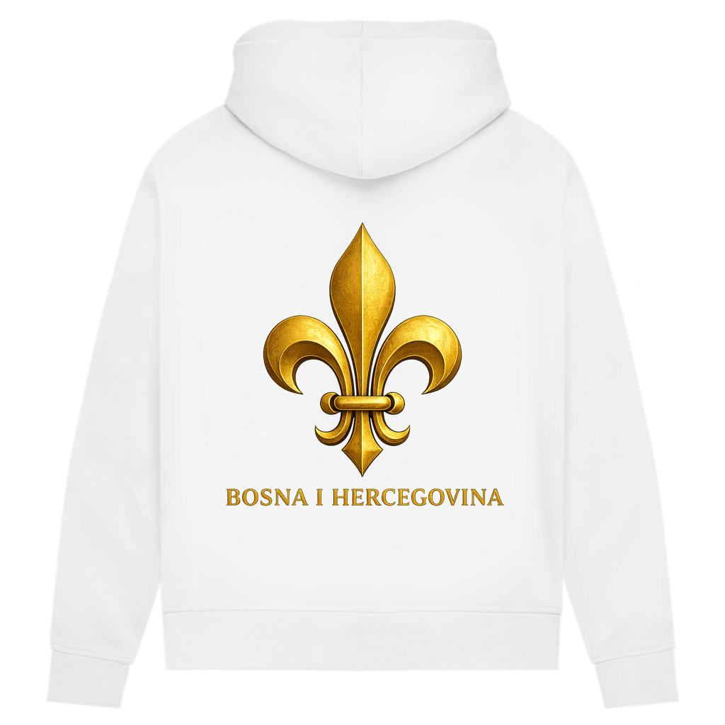 Ženski Premium Organski Hoodie Zlatni Bosanski Ljiljan