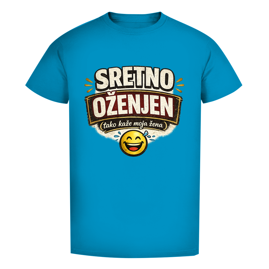 Sretno Oženjen Smiley Herren Premium Bio T-Shirt
