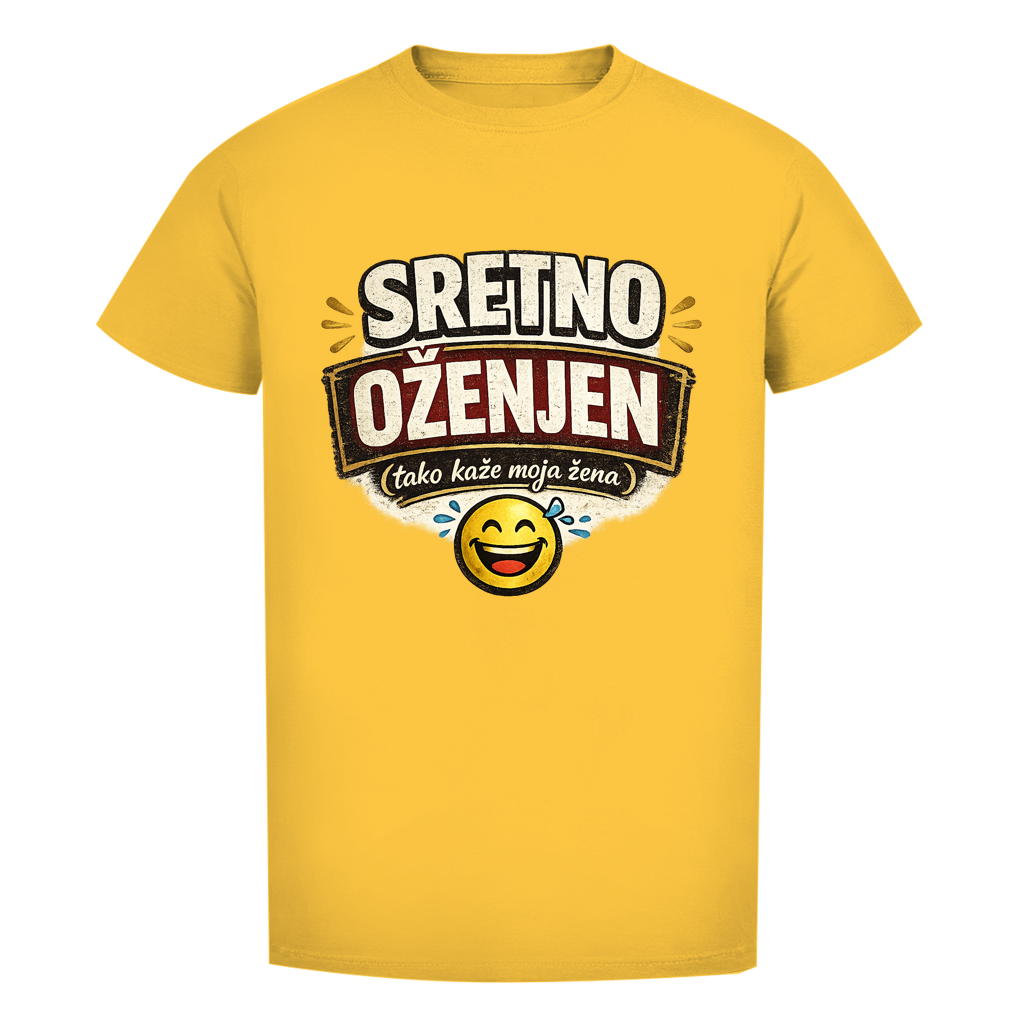Sretno Oženjen Smiley Herren Premium Bio T-Shirt