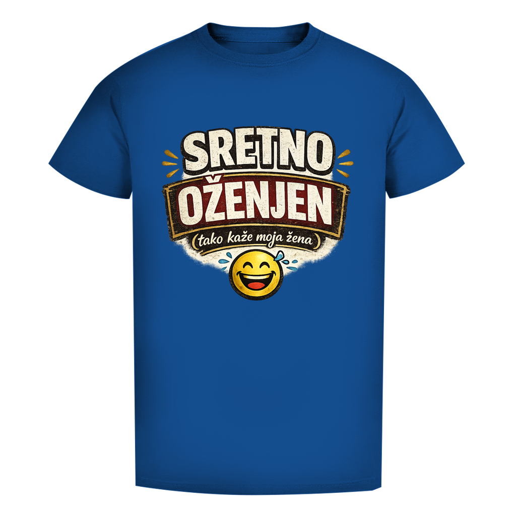 Sretno Oženjen Smiley Herren Premium Bio T-Shirt