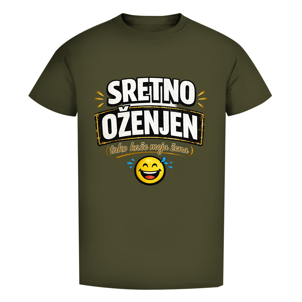 Sretno Oženjen Lustiges Herren Premium Bio T-Shirt