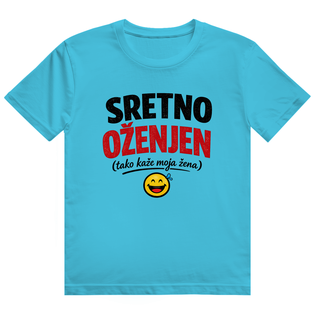 Herren Heavy Cotton T-Shirt Sretno Oženjen Original