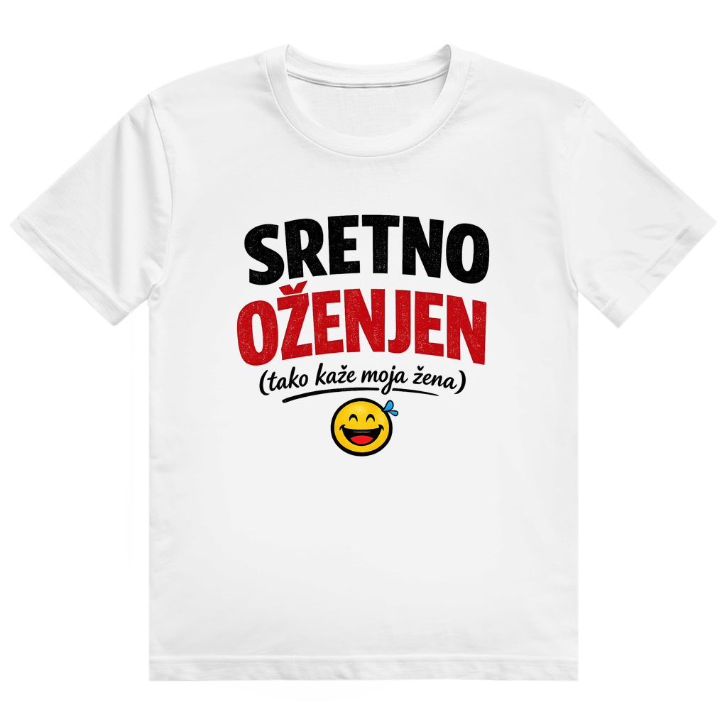 Herren Heavy Cotton T-Shirt Sretno Oženjen Original